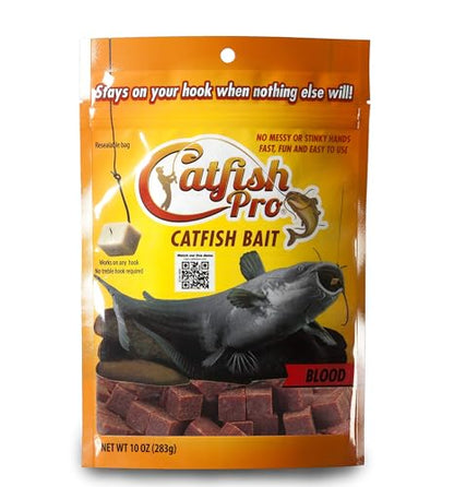 Catfish Pro Catfish Bait - 10oz Bag with 80pcs | Irresistible Scent for Catfish | Mess-Free, Stays On Your Hook When Nothing Else Will | Great for Rod, Reel, Trotline, Jugs & Yoyos Fishing - color: Blood
