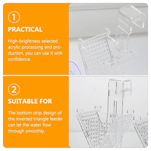 Ciieeo Acrylic Red Bloodworm Feeder Cup Tapered Fish Feeding Holder Aquarium Food Container for Live Bait Fish Tank Accessories