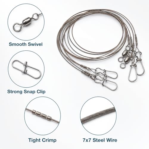 Premium Fishing Lure Steel Leader Wire – Strong Anti-Bite Stainless Steel Fishing Line for Bass, Pike, and Saltwater