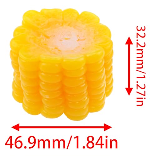 Simulated Corn 1.77x1.18 inches Artificial Corn Model Decoration Realistic Food Props Suitable for Photo Offices Families Exhibition Rooms Hotels 4PCS