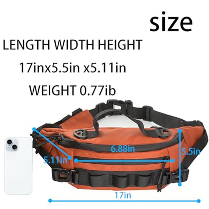 Fishing Fanny Pack for Men -Fishing Fanny Pack-Lightweight and Fishing Sling Pack - color: orange3