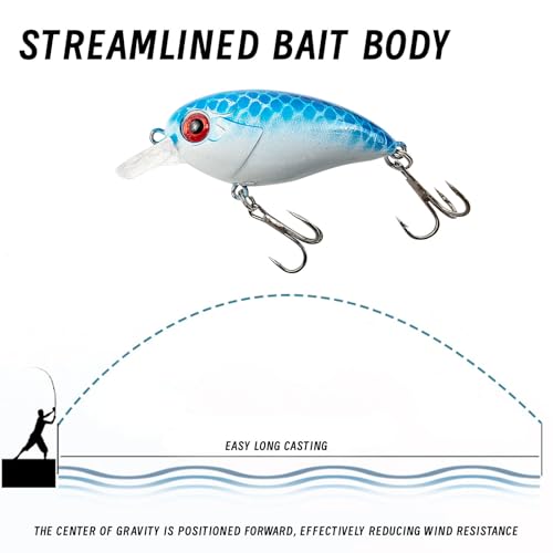 Fishing Lures Large Hard Bait Minnow VIB Lure with Treble Hook Life-Like Swimbait Fishing Bait Popper Crankbait Vibe Sinking Lure for Bass Trout Walleye Redfish - color: 10pcs 6.3cm/ 8g