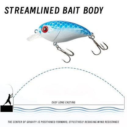 Fishing Lures Large Hard Bait Minnow VIB Lure with Treble Hook Life-Like Swimbait Fishing Bait Popper Crankbait Vibe Sinking Lure for Bass Trout Walleye Redfish - color: 10pcs 6.3cm/ 8g