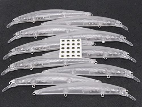 10 Blank Unpainted Minnow Crankbait Topwater Lipless Jerkbait Fishing Lures V3 - color: UPM672P10