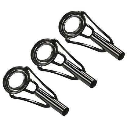 PATIKIL Tube Dia Fishing Rod Tips Repair Kit, Stainless Steel Black Guide Ring for Fishing - size: 3.4mm