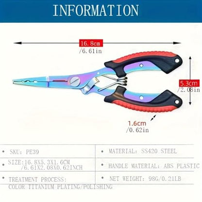 Saltwater Fishing Pliers, Split Ring Pliers with Safety Lock, with Sheath and Lanyard Blue - color: Blue