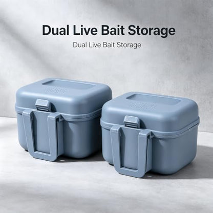 2Fishing Bait Boxes 2026 New- Water Proof Live Bait Container for Shrimp,Portable Bait Holder for Freshwater & Saltwater Fishing (Grey,3.54×3.15×2.24In)