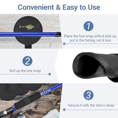 10 Pcs Fishing Lure Wraps - Hook & Lure Protectors Covers for Safe Bait Storage - Rod Covers, Bait Shield with Hook and Loop Fastener - Fishing Accessories