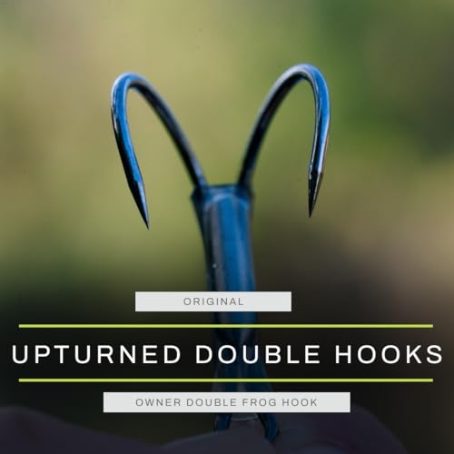 Scum Frog Original Topwater Bass Fishing Hollow Body Frog Lure with Weedless Hooks - color: Yellow/Brown