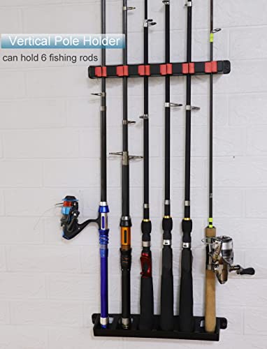 Horizontal Fishing Rod Rack Holders Wall-mounted Fish Pole Holder for Garage & Boat 6-Rod Storage Racks -1 Pair Rod Holder Rod Holder (1 Pair Vertical Red) - color: 1 Pair Vertical Red