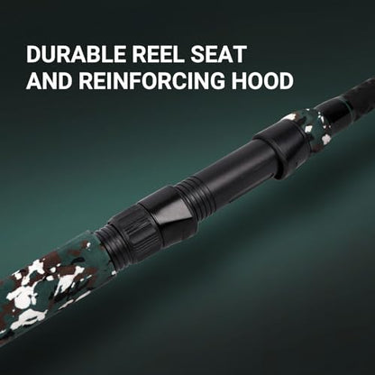 Fiblink 4-Piece Surf Spinning Fishing Rod, Portable Travel-Friendly Pole, Carbon Fiber Fishing Rod (9’/10’/12’) - size: 10' H