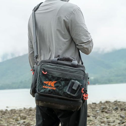 KastKing Fishing Gear & Tackle Bags - Saltwater Resistant Fishing Bags - Fishing Tackle Storage Bags - color: A4: Medium-Hoss(With (2) 3600 Trays, 15"x11"x10.25")-Blackout