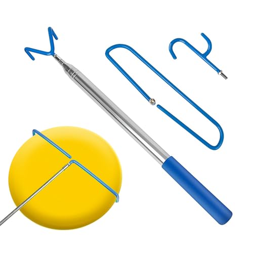Disc Golf Retriever Pole Telescopic Disc Golf Tool with 3 Hooks Golf Discs Retriever for Water Outdoor Disc Sports Starters 16FT - size: 16FT aluminum