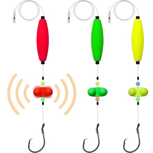 Dovesun Pre-Tied Catfish Rig System, 23 Inch 55LB Santee Cooper Catfish Float Rig with Adjustable EVA Slip Float and High Carbon Circle Hooks 5/0 6/0 8/0, Ready-to-Fish for River and Bank Fishing - color: Cigar Float-5/0Hook * 3PCS