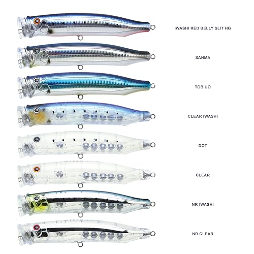 TACKLE HOUSE Feed Popper 150, Saltwater Tuna Fishing Lures, Topwater, GT, Bonito, Yellowtail, Yellowfin, Bluefin Tuna, Floating, Fishing Gear, Fishing Accessories, Fishing Tackle - color: CLEAR