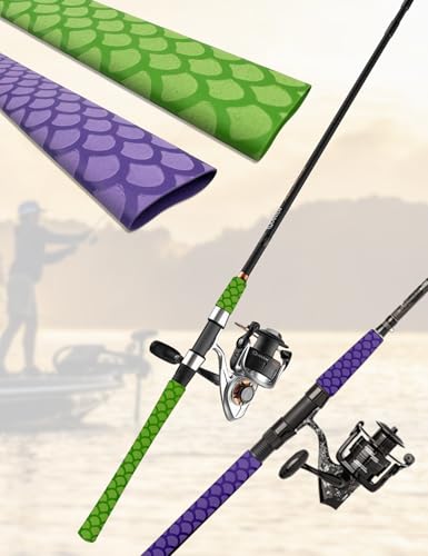 Accering Fishscale Waterproof Fishing Rod Shrink Wrap Grip (φ20mm, Fruit Green) - color: FruitGreen, size: φ20mm, L3.3ft