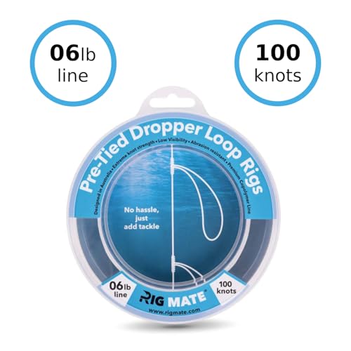 6 lb Pre-Tied Dropper Loop Rigs. Fishing Line Spool. Loops 18 Inches Apart with 5.5 Inch Loop Size. Perfect for Saltwater & Freshwater Fishing. Perfect for Snapper & Other Bottom Feeding Fish.