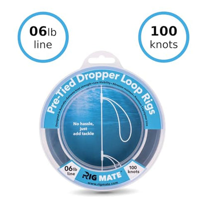 6 lb Pre-Tied Dropper Loop Rigs. Fishing Line Spool. Loops 18 Inches Apart with 5.5 Inch Loop Size. Perfect for Saltwater & Freshwater Fishing. Perfect for Snapper & Other Bottom Feeding Fish.