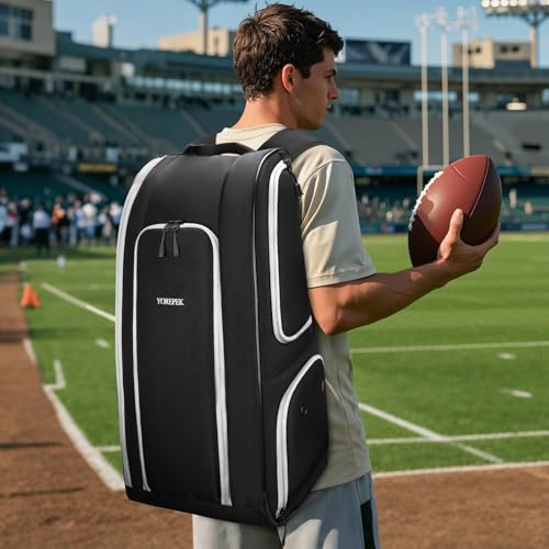 YOREPEK Football Bag Backpack for Youth with Shoe Pocket for Training Day | Football Equipment Bag Fits All Gear, Insulated Pocket, Padded Straps for Comfortable Carry, Players Practice Game Day