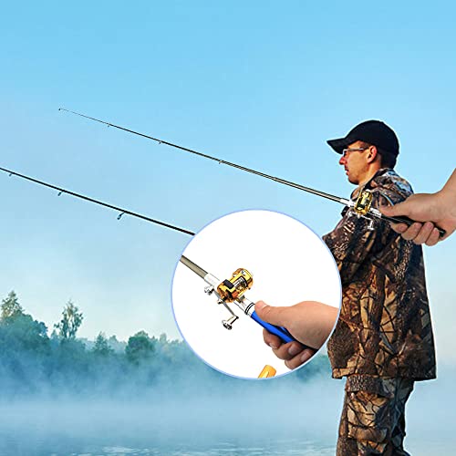2023 Pocket Size Fishing Rod, 38inch Mini Fishing Pole Pen Fishing Rod Reel Set, Aluminum Alloy Telescopic Fishing Rod Collapsible Fishing Pole Kit - color: Red