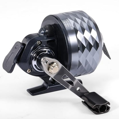 Sougayilang Spincast Fishing Reel - 3.9:1 High Speed, All-Metal Gears, 10LB Drag - Easy Push Button Casting for Bass, Trout, Catfish - Left/Right Hand Changeable，Includes Monofilament Line