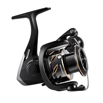 Golden Knight (GK) Spinning Reel - Ultra Lightweight Glass Fiber Frame, 7+1 Shielded BB, Smooth 5.2:1 Gear Ratio, Saltwater & Freshwater Fishing Reel with CNC Metal Power Handle - size: 3000