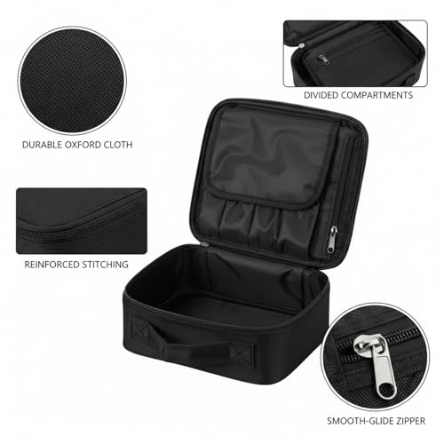 Oxford Cloth Fishing Tackle Bag with Dividers, Portable Lure & Hook Storage Case for Anglers, Black - size: 10.24 x 9.06 x 3.94 in