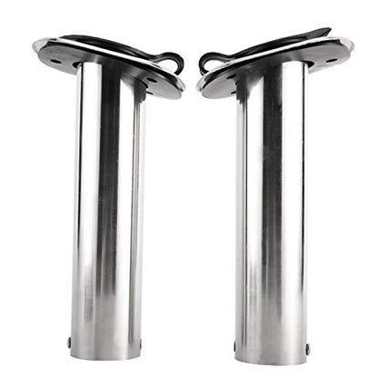 YaeMarine 4Pcs Stainless Steel Rod Holders with Rubber Cap, Liner, Gasket - style: 15 Degree