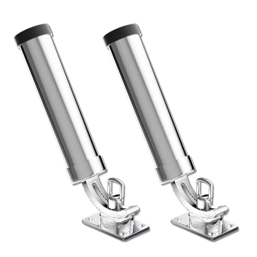 Rod Holders for Fishing Boat, 2 Pack Marine Grade Stainless Steel 316 Adjustable Swivel Deck Mount or Rail Mount Fishing Pole Holder - style: B Style