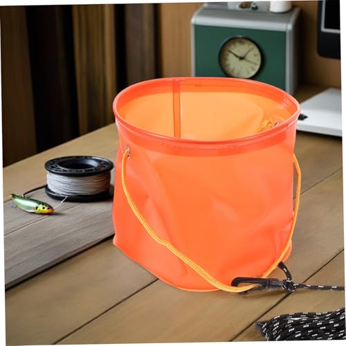 BESPORTBLE 1Pc Collapsible Eva Fishing Bucket Lightweight Storage Barrel with Ventilated Net for Bait for Lakes Rivers and Beaches Convenient Rope Handle for Easy Lifting