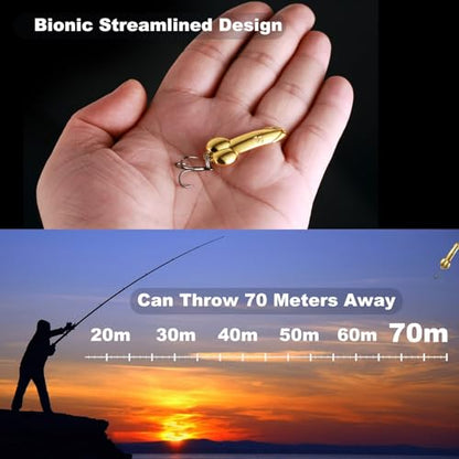 Realure 4Pcs Zinc Alloy Spoon Lures with Treble Hooks & Rolling Swivels,4 Weights 5g 10g 15g 20g Gold Silver Metal Spoon Fishing Tackle for Freshwater Lake Inshore Saltwater Bass Walleye Pike Trout - size: 5g 4Pcs