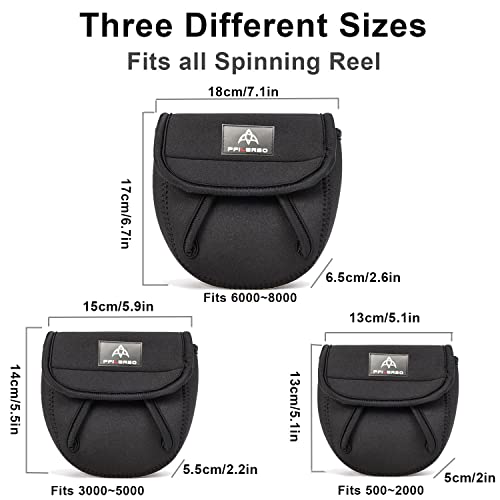 3Pcs Fishing Spinning Reel Covers Bag Baitcasting Trolling Fishing Reel Protective Case Pouch Sleeve Gloves Fishing Bags Fits 1000-8000 Series Reel 3Size (3Pack 3szie) - color: 3Pack 3szie