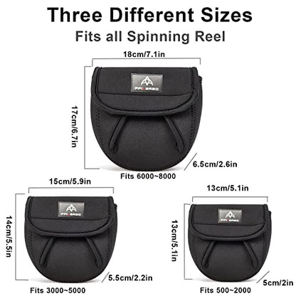 3Pcs Fishing Spinning Reel Covers Bag Baitcasting Trolling Fishing Reel Protective Case Pouch Sleeve Gloves Fishing Bags Fits 1000-8000 Series Reel 3Size (3Pack 3szie) - color: 3Pack 3szie