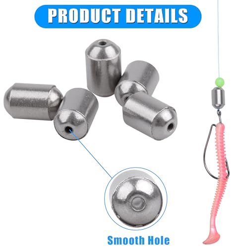 Egg Sinker Weights Assortment Kit, 45pcs Iron Sinker Weight Saltwater Casting Fishing Sinkers Set Catfishing Weights Fishing Line Bottom Rig Tackle