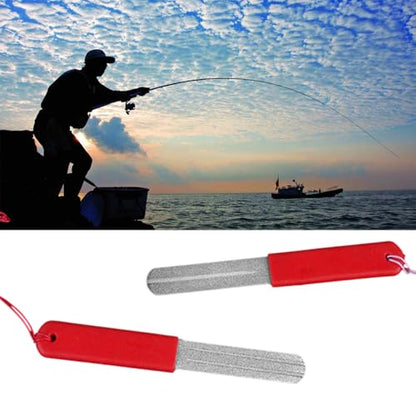 2Pcs Fish Hook Sharpener Grinding Stone Portable Hook Grinding Tool Double Sided Fishing Hook Sharpening File