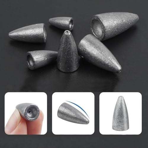 Fishing Weights Kit 29/83pcs Bullet Fishing Weights for Bass Fishing Texas Rigs Worm Weights Fishing Sinkers Freshwater Saltwater Fishing Tackle - style: 29pcs