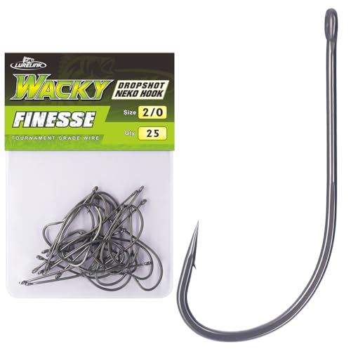 Drop Shot Hooks Wacky Rig Neko Bass Fishing Finesse Worm Size 2/0~#4 25Pack Bulk - size: 2/0 Pack of 25
