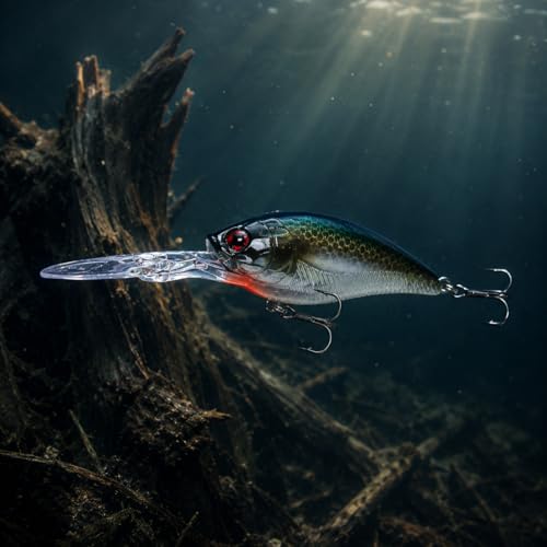 Deep Diving Crankbait Fishing Lure | 12-15ft Bottom Bumping | 0.72oz 4.9in Hard Bait for Bass & Walleye - color: color5