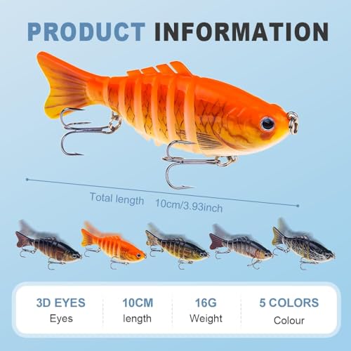 Robotic Fishing Lure, 2026 Upgrade 3D Swimming Bait for Freshwater & Saltwater, Fishing Gear Attracts Fishing Lures Walleye Trout Bass, Fishing Lures for Beginners, Amateurs and Professionals - color: 3pcs-N