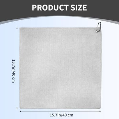 Fishing Towel with Clip,16" X 16",Waffle Pattern Effective Cleaning of Fishing Gear Accessories,Microfiber Absorbent Camping Towel for Men,Hiking Towel,Golf Towel,Grey