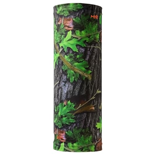 BASSDASH UPF 50+ UV Sun Protection Neck Gaiter Fishing Mask Hunting Kayaking Hiking Cycling Ski Sports - color: Green Leaves