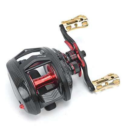NEW Replacement Carbon Fiber 6061 Aviation Aluminum Fishing Reel Handle knobs Accessories for Baitcasting Rocker - color: 03-GOLD
