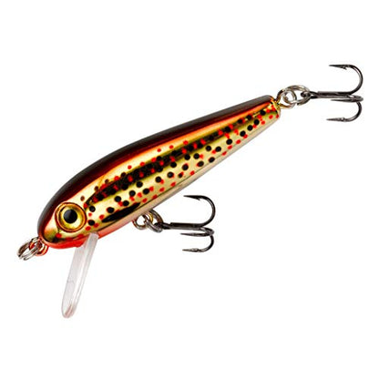 Rebel Lures Tracdown Minnow Slow-Sinking Crankbait Fishing Lure - Great for Bass, Trout and Walleye - color: Slick Brown Trout, size: 1 5/8 in, 3/32 oz