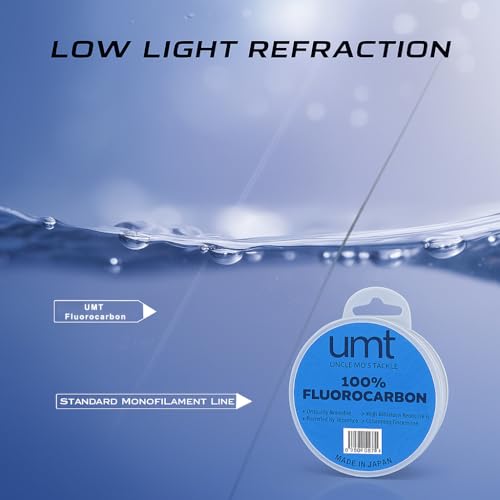 UMT Ghost Fluorocarbon Fishing Line Invisible Leader for Saltwater and Freshwater 20lb, 30lb, 40lb Options 55 Yards Abrasion Resistant, Ultra Durable - size: 40 Pounds 55 Yards