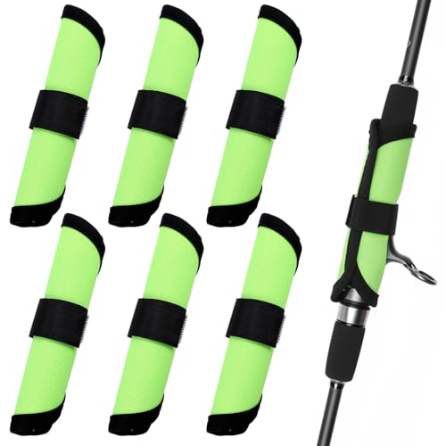 8 Pack Fishing Lure Covers, 6" Lure Wraps for Fishing Rod Hook Cover, Hook Bait Covers, Fish Hooks Storage Protectors, Pole Sleeve Guard to Keep Fishermen Safe for Fish Rod (Green)
