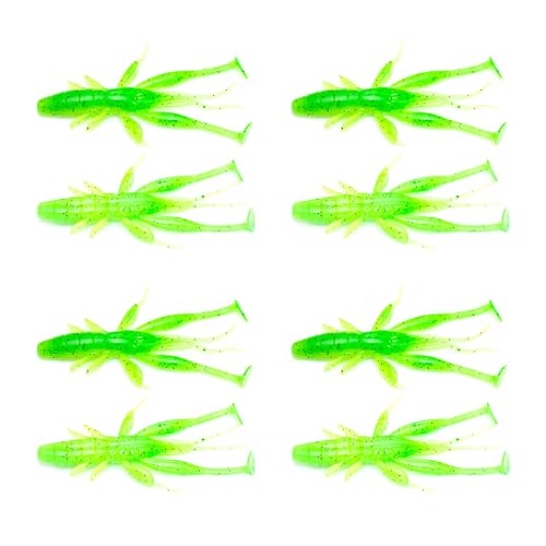 8 PCS Soft Crawfish Lures Fishing Craw Baits Artificial Lures Baits Swimbait for Carp Bass Crawfish Lure Artificial Swimbait Outdoor - color: yellow green 3