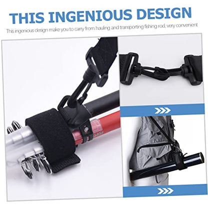 1set Adjustable Fishing Rod Shoulder Strap Ergonomic Fish Pole Carrier Weight Distribution for Outdoor Fishing Activities Convenient Fixing Band