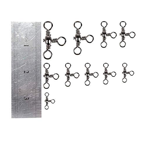 Dr.Fish 30 Pack Fishing 3 Way Swivels, 35-175LB, Three Way Barrel Swivels Fishing Tackle Catfish Rig - size: #4-70LB