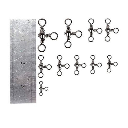 Dr.Fish 30 Pack Fishing 3 Way Swivels, 35-175LB, Three Way Barrel Swivels Fishing Tackle Catfish Rig - size: #3-75LB