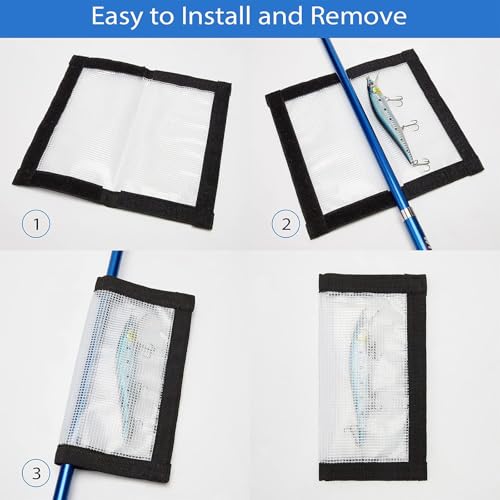 Fishing Lure Wraps 2-10 Pack Durable Clear PVC Lure Wrap for Fishing Rod Saltwater Hook Covers Fabric Lure Protector - color: 2 pack Large 7.8″x 4.3″